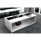 PRICE FACTORY Table basse DANN style contemporain blanc et noir brillant - L 116 x l 51 cm Blanc