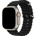 YIOU Bracelet pour Apple Watch 42mm/44mm/45mm/49mm Series Ultra 9 8 SE 7 6 5 4 3 2 1 Elastique Boucle Ajustable Silicone Doux Noir