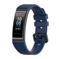 Bracelet de montre bleu foncé en silicone antichoc pour Huawei Band 3 Pro