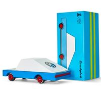 Petite voiture en bois Candylab Candycar - Blue Racer - Pour enfants et adultes