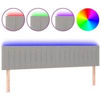 Tête de lit accessoire couchage chambre à coucher meuble à LED 180 par 5 par 78/88 tissu gris clair