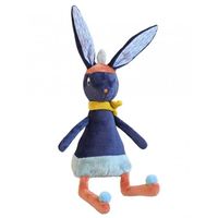 Doudou lapin - Ebulobo - Gabin - Velours ultra doux - Multicolore - 30 cm