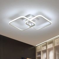 Plafonnier LED 42W lustres carré Moderne , 6500K Lampe de Plafond Acrylique pour Cuisine Salle à Manger Salon Diamètre 59CM - Blanc