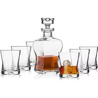 Krosno Verre à Whisky avec Carafe - Lot de 6 Verres - 290 ml - Carafe - 500 ml - Collection Signature - Lavable au Lave-Vaisselle