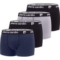 Pierre Cardin Boxer homme 100% coton, caleçon homme CLASSIC, hypoallergénique et naturel (Lot de 4) - gris, bleu, noir taille L