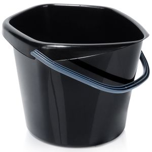Seau 16 Litres Avec Couvercle Et Poignée – Plast Team, Blanc Ou Gris