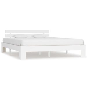 STRUCTURE DE LIT Cadre de lit en bois massif blanc 180 x 200 cm - A
