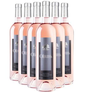 VIN ROSE Les deux Oliviers Rosé 2021 - Lot de 6x75cl - Vin effervescent Rosé de Provence - Alpes - Côtes d'Azur - Appellation VDF Vin de