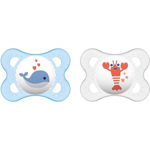 MAM Perfect 0+M Anneau de dentition 2 Pack-Blue Baby Infant Dummies Aide-sommeil BN 