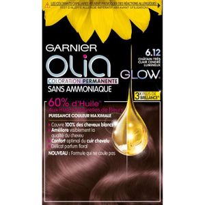 COLORATION Coloration permanente Olia GARNIER - Sans ammoniaque - 6.12 Châtain très clair cendre lumineux