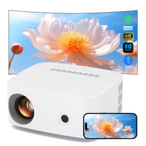 Vidéoprojecteur HYTOBP Mini Vidéoprojecteur L3 Bluetooth 5G WiFi 13000 LUMENS 1080P HD 4K Prise en Charge, Android TV, Projecteur Portable HDMI,