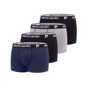 BOXER - SHORTY Pierre Cardin Boxer homme 100% coton, caleçon homme CLASSIC, hypoallergénique et naturel (Lot de 4) - gris, bleu, noir