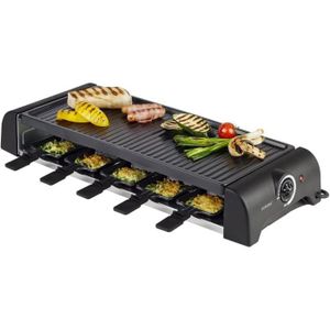 USTENSILE 45060 Barbecue Électrique De Table-Raclette Pour 10 Personnes | Raclette Xxl Avec 10 Poêlons & Spatules | Avec Plaque De Gril[J422]