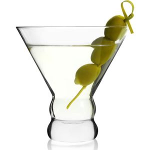 Verre à cocktail Sipour Verre à Acaule Martini - Lot de 4 Verres à Cocktail - Verres en Cristal Élégants, Soufflés à la Main, Capacité 28cl - Idé70