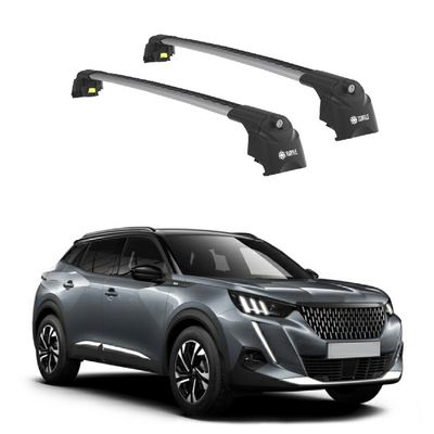 TURTLE AIR2 | Barre Portatutto; Portapacchi; Barre da Tetto | Compatibile con Peugeot 2008, dal 2020; Viene utilizzato per il montaggio di box da tetto, portabiciclette, scale | Alluminio; TÜV