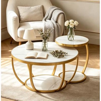 table basse blanc laqué: Table Basse Ronde Gigogne table basse blanc laqué: Table Basse Ronde Gigogne