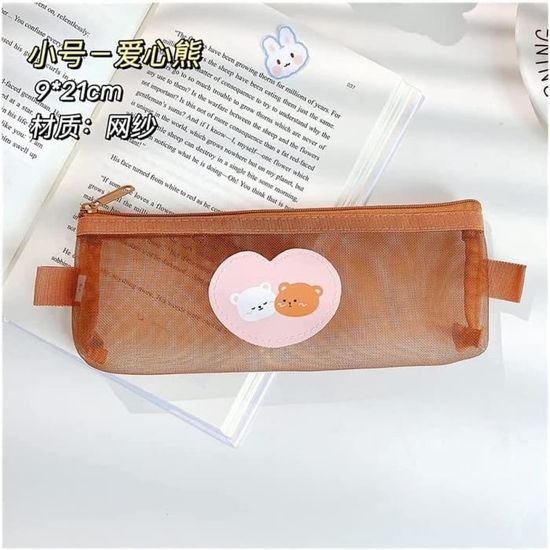 Trousse À Crayons En Maille Transparente Grand Étui À Crayons Clair À