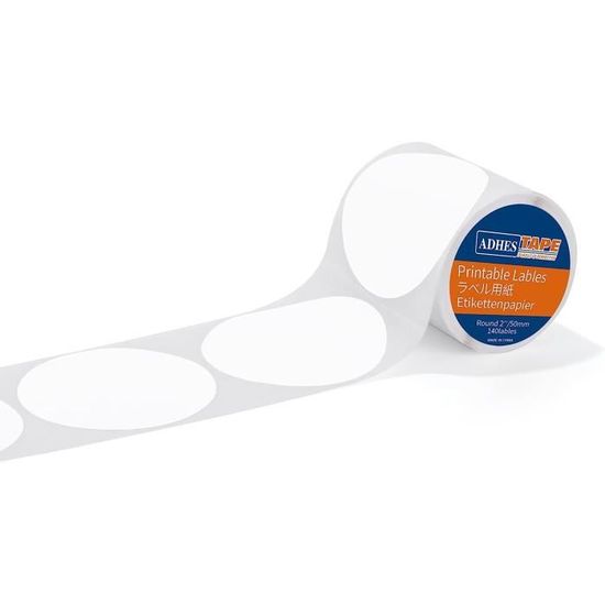 Étiquettes Thermiques 180 Pièces - 50 Mm, Rondes, Vinyle Orange - Compatibles M110/M220/T50M - Pour Code-barres, Prix