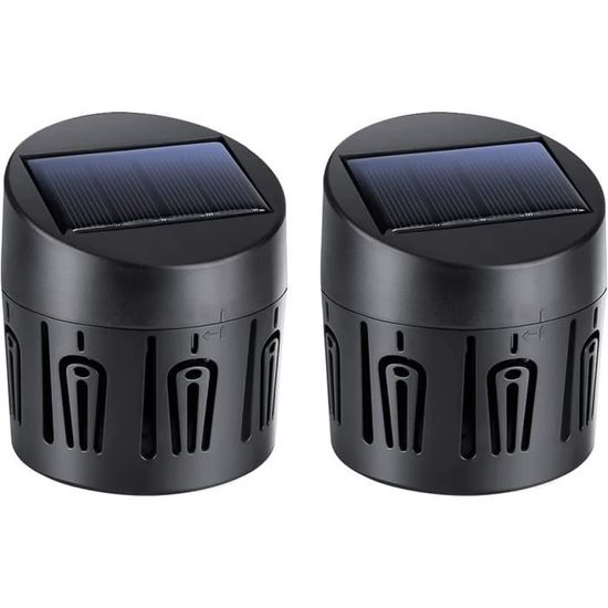 Solpex - Lot De 8 Lampes Solaires Étanches IP65 Pour Poteaux De Clôture - 3 Tailles (Noir) - Éclairage Jardin Extérieur