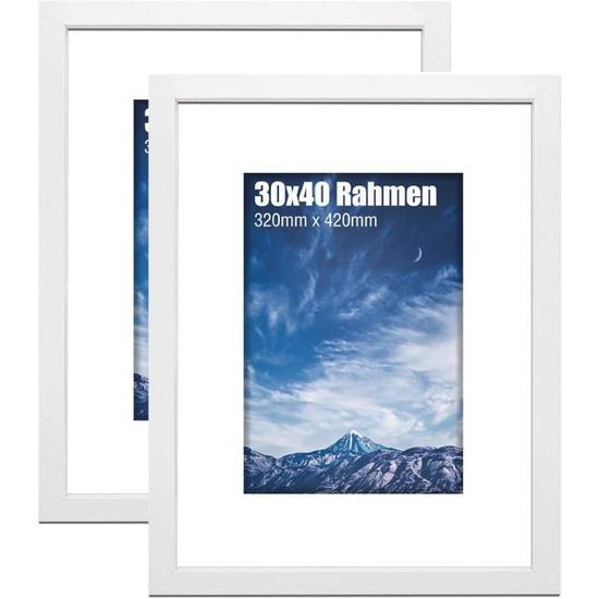 HIMEETIME Lot De 2 Cadres Photo 30x40 Cm Aluminium Noir - Cadres Poster Gallery
