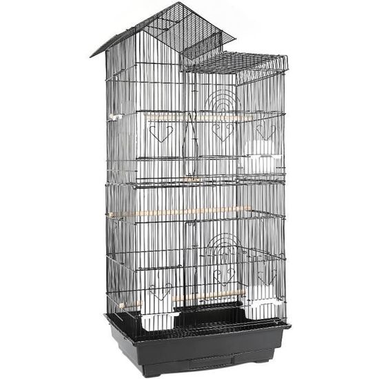(46 * 35.5 * 99cm) Cage à perroquet à cage à oiseaux portable avec conception de toit