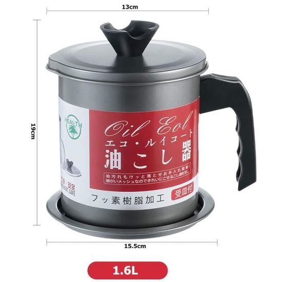 Filtre à Huile De Cuisine En Acier Inoxydable 304 - Capacité 4.0L, Avec Couvercle Et Filtre à Mailles - Pour Réutiliser L'huile De Friture - 8