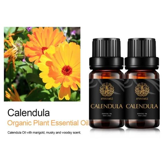 2-Pack 10ml Calendula Huile essentielle, huiles d’aromathérapie pour diffuseur, massage, savon, fabrication de bougie, parfum