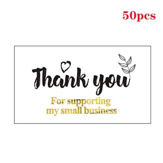 20 Cartes De Remerciement Mini Avec Enveloppes Kraft – 9 X 5,4 Cm, Sceau Doré, Pour Cadeaux, Mariage, Anniversaire