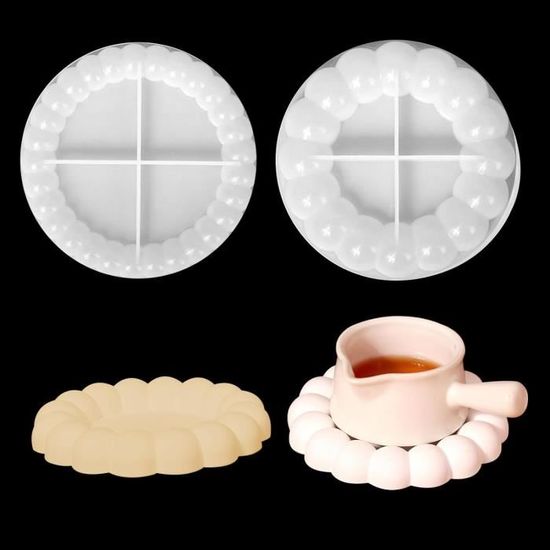 Moule En Silicone Pour Résine époxy - Forme Plateau/bol Rayé - Réutilisable Pour Créations DIY, Bougeoirs, Décorations
