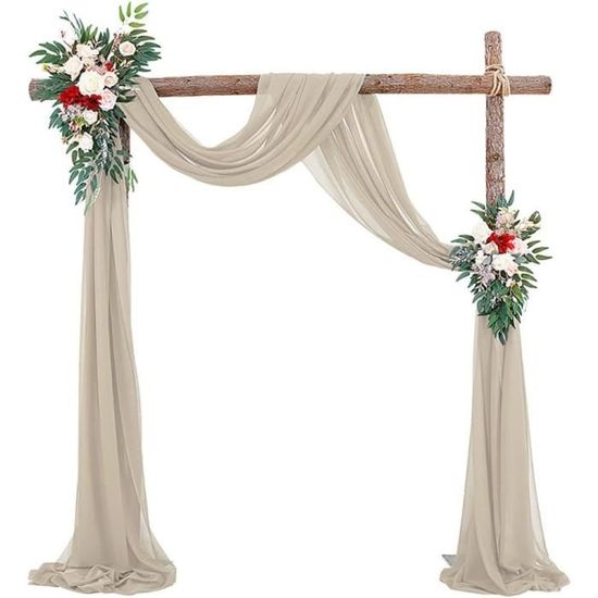 Tenture Mariage En Mousseline De Soie 20x250 Cm - Avec 2 Rubans, Bleu Roi - Pour Arche, Décoration Cérémonie, Fête - Tissu Infroissable, Lavable