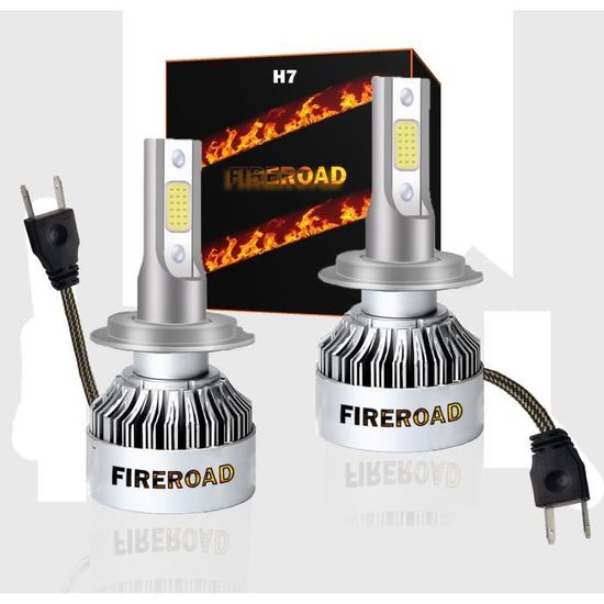 Ampoule H7 LED X2 2pcs 6000K 12V voiture auto puissante blanc FIREROAD Cdiscount Auto