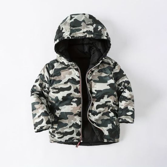 Doudoune D’hiver Avec Capuche Pour Garçon – Matelassée, Doublure Polaire – Chaude Et Coupe-vent – Pour Activités Extérieures - 4