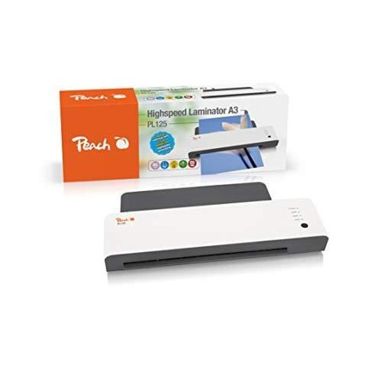 600 mm/Min Économisez jusquà 60% dénergie 2 x 125 microns Plastifieuse à Chaud Démarrage en 1 Minute Peach PL125 Plastifieuse DIN-A3 avec 10 Pochettes de plastification 