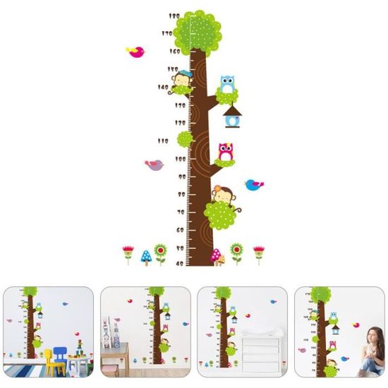 Uposao Stickers Muraux Taille des Enfants, Tableau Croissance 1.8m Autocollant Mural 3D Acrylique Miroir Mural Sticker Mesure De Hauteur Autocollants pour Chambre De Enfants Décorations