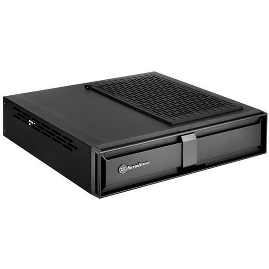 Boîtier PC Slim Silverstone Milo ML08B-H - Mini-ITX, HTPC, Poignée De Transport, Noir