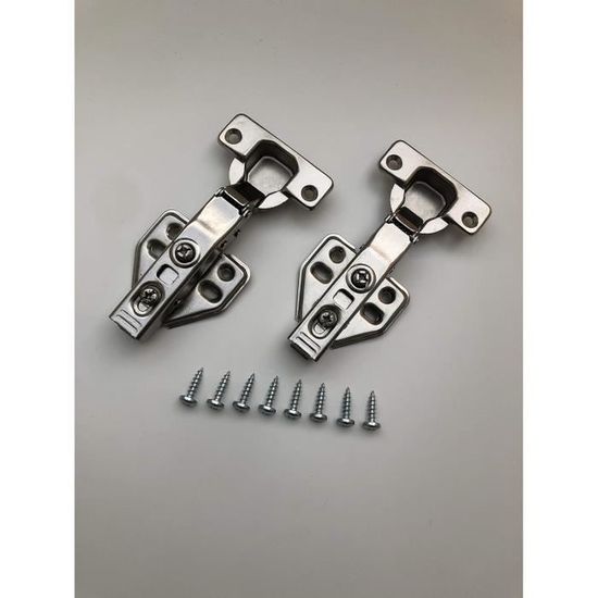 Charnières D'armoire De Cuisine Semi-partielles - Fermeture Automatique 1/2 Overlay, Noir Mat, Pour Portes