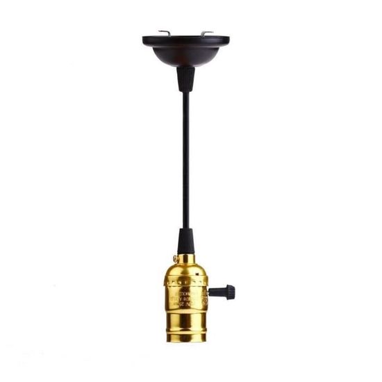 Douille De Lampe Vintage E27 Avec Chaîne De Traction - Support Aluminium Pour Ampoule Edison - Argent