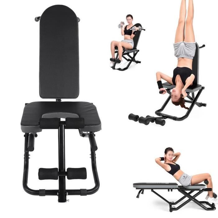 Banc de musculation Chaise multifonctionnelle table d'inversion yoga forme physique fitness à la maison se pliant résistant-AIM