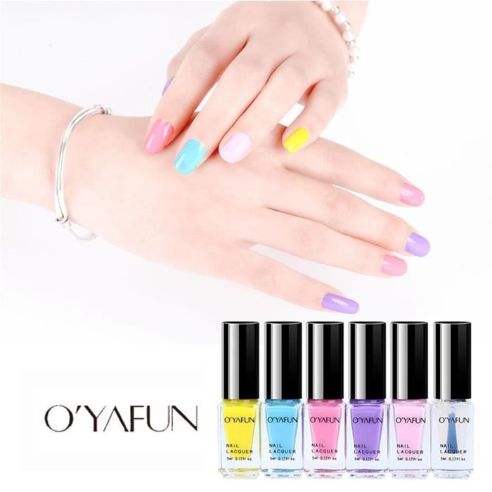 Oyafun Vernis à ongles pelable à base d'eau jetable quotidien 6 couleurs B1388