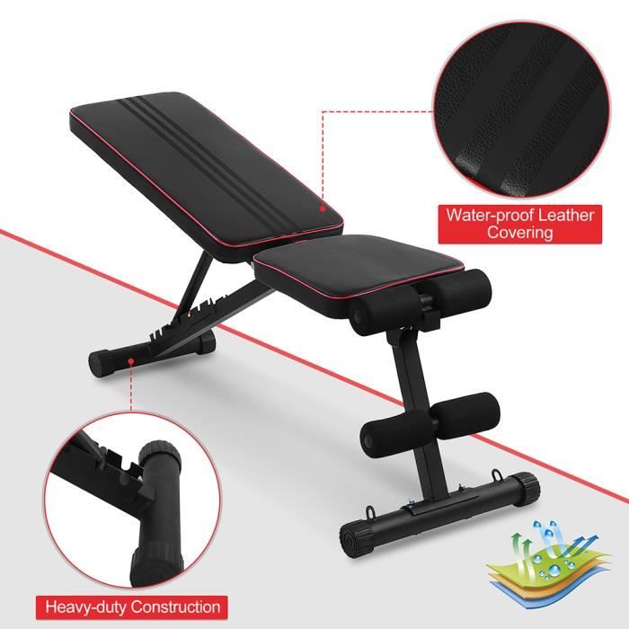 Banc de musculation réglable inclinable souple abdominaux et dorsaux d'entraînement -XNA