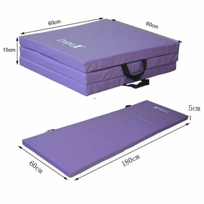 Tapis de Sol pour Fitness, Matelas de Gym Épais et Pliable pour la Maison Longueur: 180 cm * Largeur: 60cm * Épaisseur: 5 cm