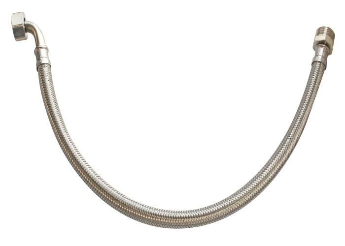 SOMATHERM Flexible Sanitaire - Inox ACS DN10 - Débit Optimisé - L 50cm - Mâle - Droit 3/4" - Coudé Femelle - Ecrou Tournant 3/4"