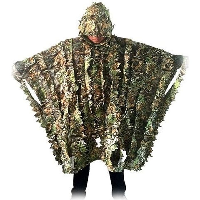 Poncho camouflage imitation feuilles mortes * aille : unique adulte * Poids : environ 380g * Matière : Polyester * Couleur: