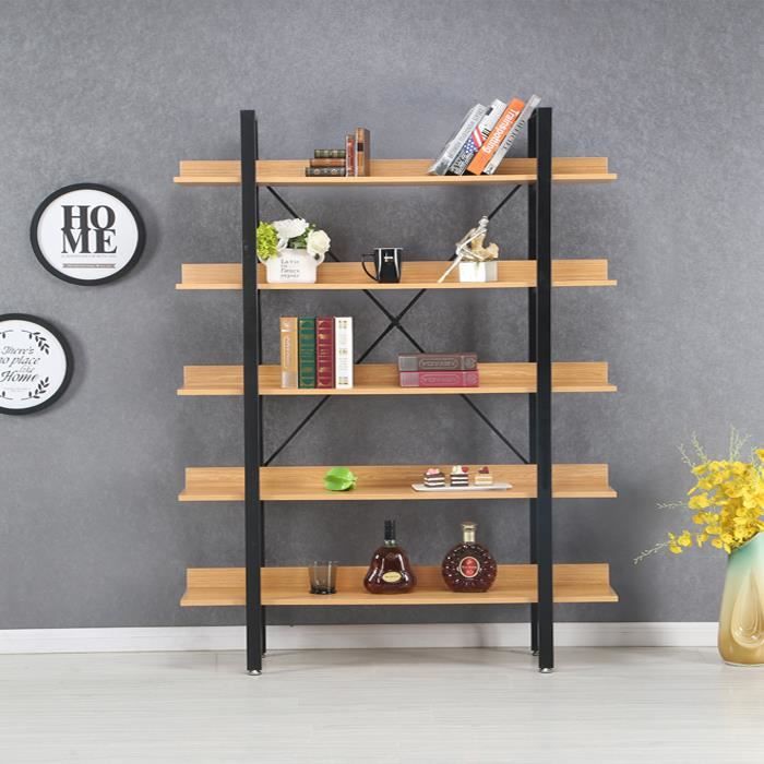 Étagères style industriel en bois clair 170cm - Kalix - DESIGNETSAMAISON