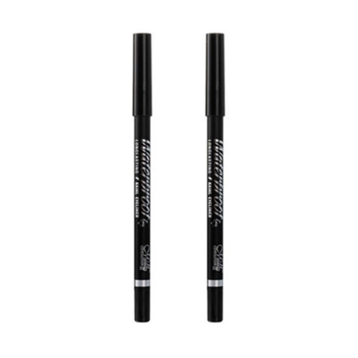 2 pièces crayon pour les yeux de couleur durable imperméable à l'eau noir Eyeliner maquillage EYE-LINER - PENCIL - KHOL