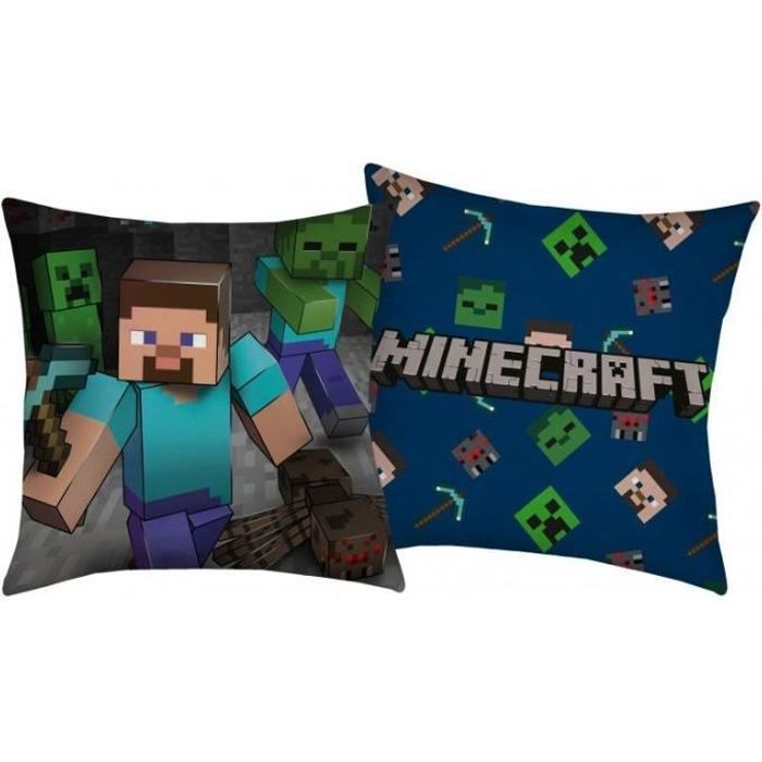 Oreiller Minecraft, Coussin enfant 100 % polyester 40 x 40