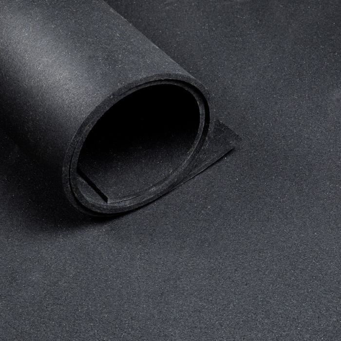 Sol pour salle de sport - largeur 1,25 m - épaisseur 6 mm - Noir (au
