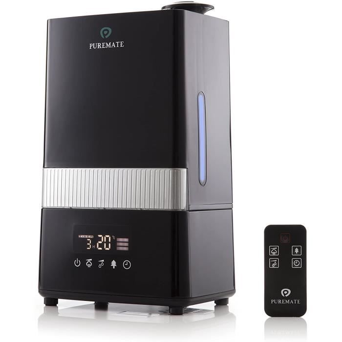 PureMate PM 908 Digital Ultrasonique Brume Fraîche Humidificateur et Ioniseur avec aromathérapie - Capacité de 4.5 litres d'eau