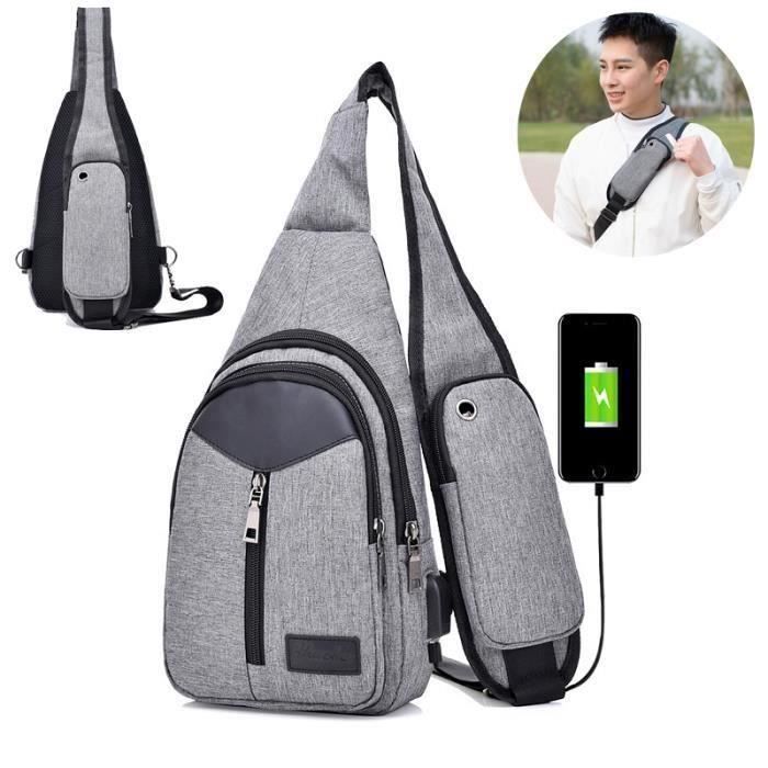 Sacoche de Bandoulière Sling épaule Homme Étanche Toile Sac Poitrine Mode Sacs de Travail Achats Voyage Cadeau d 'Fête des pères