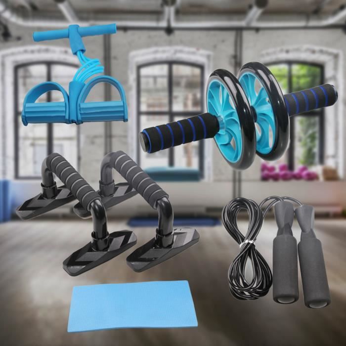 5pcs appareils de fitness musculation, roues Abdominaux Musculation Sport Maison Materiel Homme Femmeer, push-up musculation p